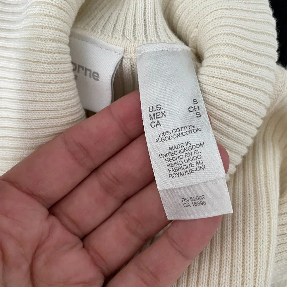 Liz Claiborne minimalist long sleeve cotton knit turtleneck sweater - Picture 6 of 8